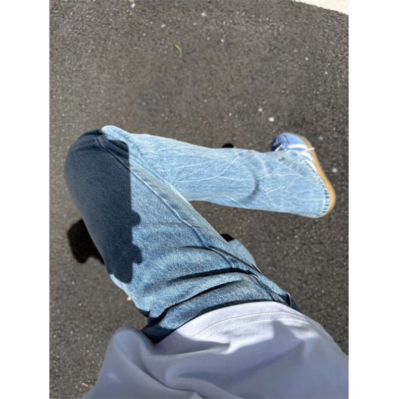 文艺慵懒牛仔裤日系流行ins潮流新款百搭原宿时尚简约气质,男装牛仔裤,星座506A