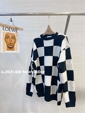 棋盘格针织毛衣均码现货，女装针织衫/毛衣，G