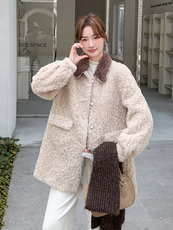 【现货】数据好皮毛一体外套P205-K308，女装棉衣/棉服，浙宝128A