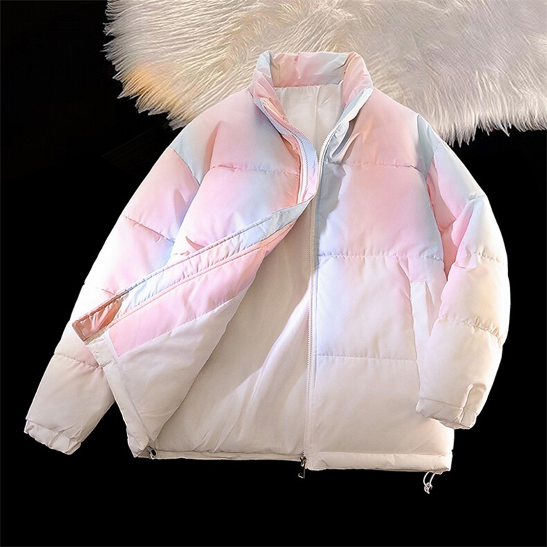 渐变羽绒棉服2024冬季新款加厚保暖情侣款棉袄冬A436-23322-P75,男装棉衣,电商A436