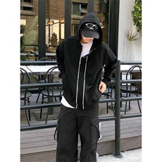 B221美式ins高街双拉链宽松开衫卫衣连帽外套SY2319-P95控128，男装卫衣，电商B221