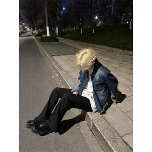 自家图，博主风cleanfit牛仔外套男美式复古水洗夹克NZJK003-P138图片