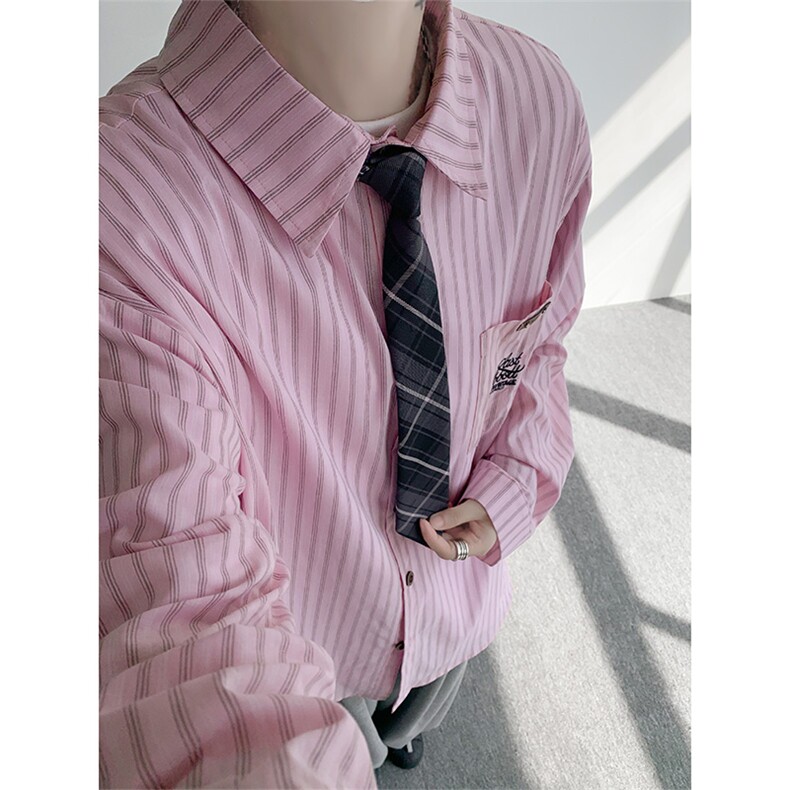 现货CS1163-特P53新款百搭条纹大码男衬衫,男装衬衫,电商A059