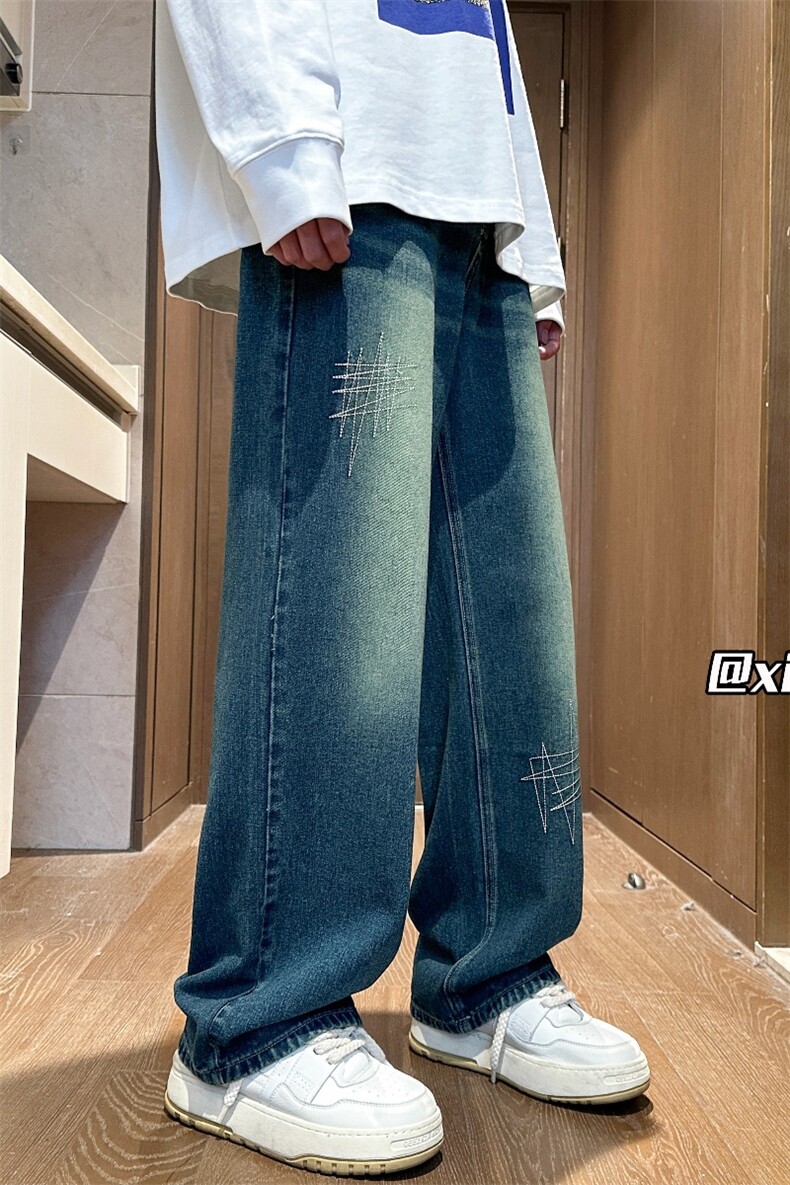 XZ616秋季新款水洗渐变设计感明线牛仔长裤TY1062特P40控78,男装休闲裤,星座512A（原616）
