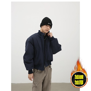 现货冬季美拉德立领飞行夹克廓形高街棒球服加棉加厚棉衣外套图片