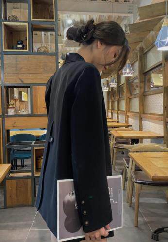 秋季新款西装外套双排扣，女装西装，mona 茉奈