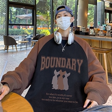 港风秋季时尚百搭宽松字母印花潮流圆领卫衣TPWY613特批35控58，男装卫衣，电商A268A
