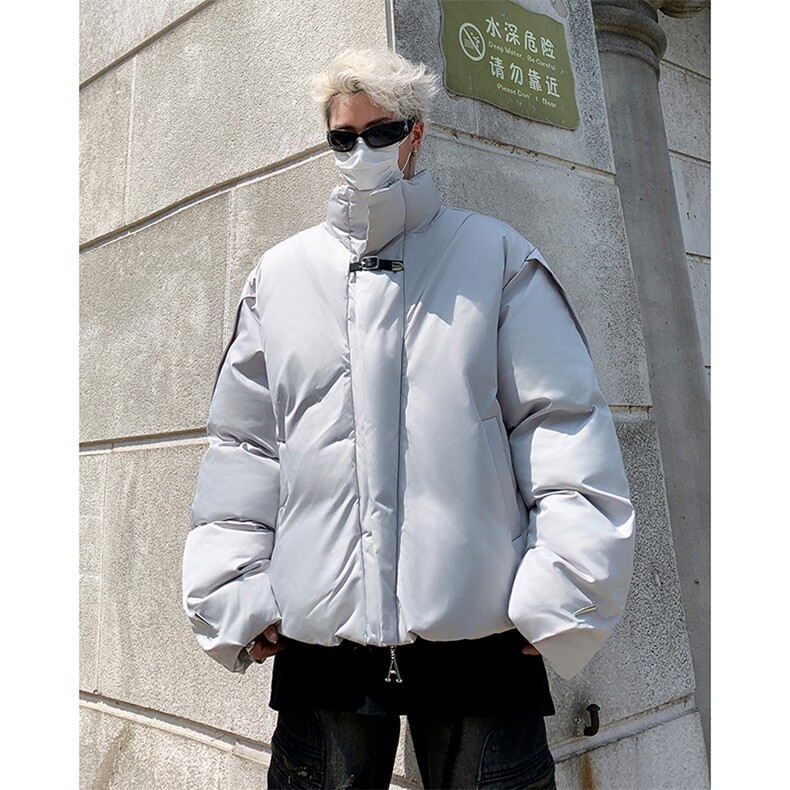 秋冬解构保暖加厚立领棉服外套金属环扣男女短款棉衣1506-P105,男装棉衣,星座910-5