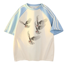 杏色拼天蓝袖