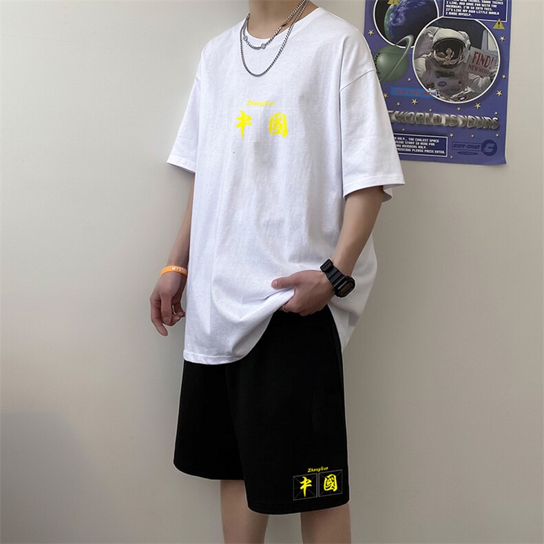 夏季t恤男短袖宽松时尚韩版简约休闲半袖体恤男A161-2-TZ09-P50,男装休闲套装,电商A161-2