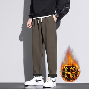 特批轻奢休闲裤男士秋冬季加厚直筒长裤子运动裤J830-P40/加绒P50