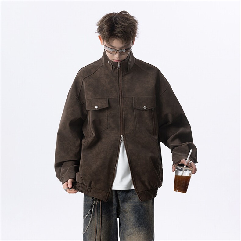 现货男士纯色春秋夹克网红男外套JK306P80,男装夹克,星座1904A-1