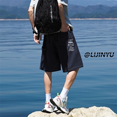 潮流刺绣夏季休闲工装潮流百搭高街设计短裤DK326特批3769，男装牛仔裤，星座718-1