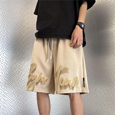 五分裤男韩版潮流高街帅字母印花2032夏新款ins休闲短裤K4252-P25，男装休闲裤，星座412-3