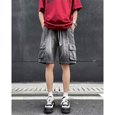 2024美式牛仔裤男款直筒短裤潮QD10P48，男装牛仔裤，星座1116-2