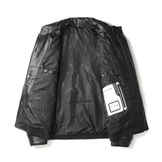 DLSN28175新款羽绒皮衣男头层绵羊皮夹克立领商务男装P1100，男装皮衣，电商B360