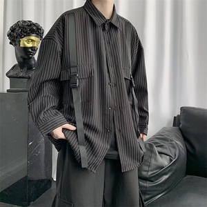 条纹衬衫男韩版潮流高街帅个性2023春秋新款ins宽松外套CY027-P36图片