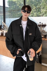 1美式复古金属飞机扣可拆卸胸针大码M-5XL夹克男JK77769P85控118，男装夹克，星座226-2