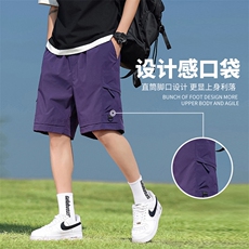 2026夏季工装短裤男宽松休闲裤直筒情侣款五分裤A436-6202-P35，男装牛仔裤，电商A436