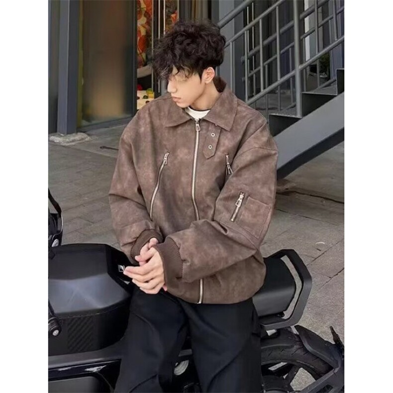 皮衣简约潮流气质ins文艺百搭原宿新款流行日系慵懒时尚JWT91，男装皮衣，星座1116A（原606A-3）