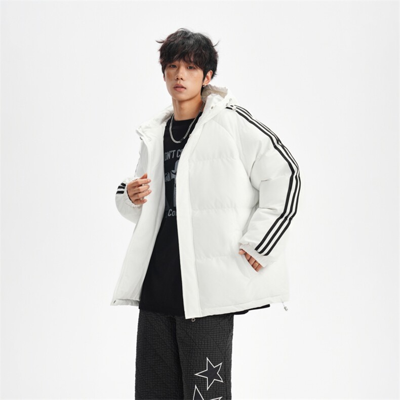 冬季潮流条纹五防立领加绒加厚棉衣情侣撞色棉服外套MY8899-p78图片