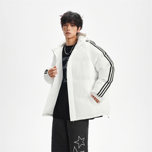冬季潮流条纹五防立领加绒加厚棉衣情侣撞色棉服外套MY8899-p78图片