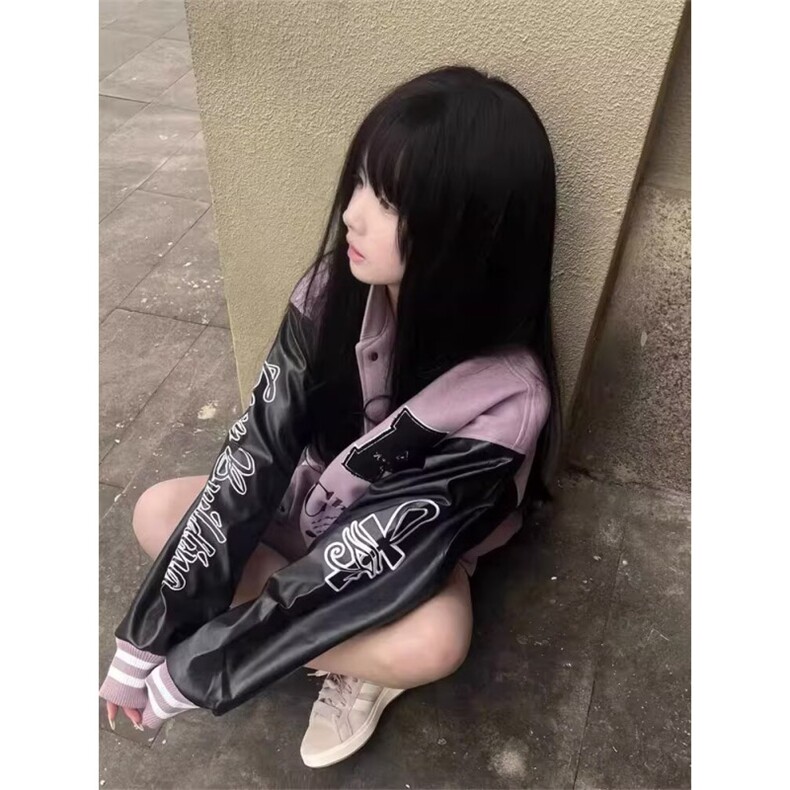 字母刺绣棒球服外套男宽松设计感hiphop个性夹克潮JK0723-P65,男装夹克,星座308B-2
