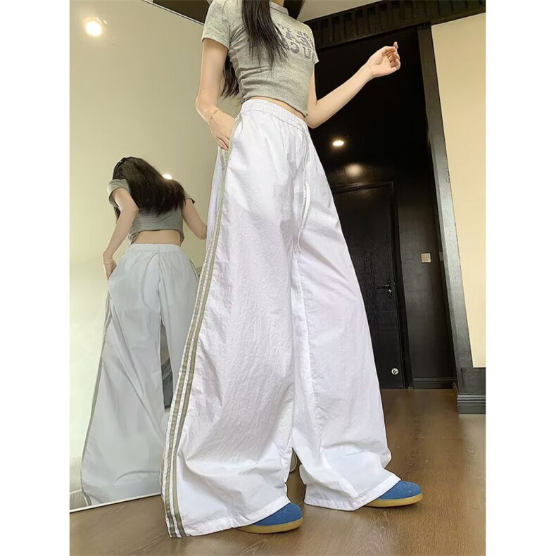 阔腿裤男女韩版潮流三条杠拼色休闲裤2025秋冬ins长裤K6684-P41,男装休闲裤,星座412-3