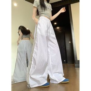 阔腿裤男女韩版潮流三条杠拼色休闲裤2025秋冬ins长裤K6684-P41图片