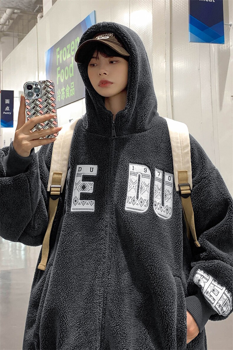 2023冬上新中性加绒时尚棉衣羊羔绒连帽外套男女988-P110控价158,男装棉衣,电商A441-1