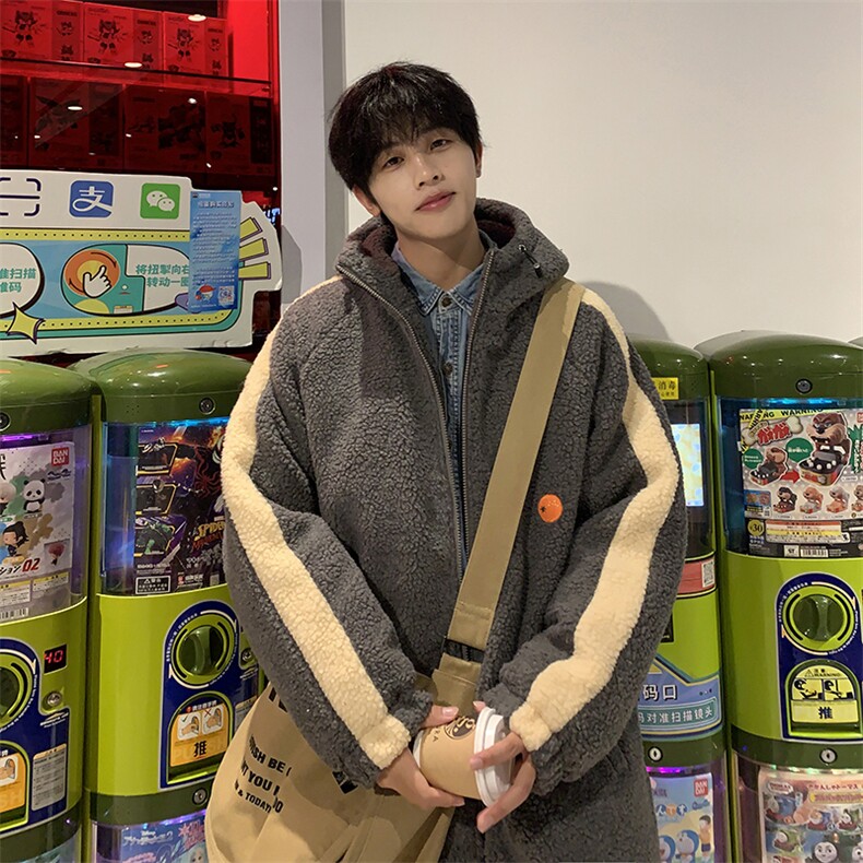 XZ213-MY16-P128控148港风ins潮牌日系羊羔毛情侣青少年棉服棉袄,男装棉衣,星座213