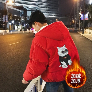 MY16044-P100 加厚加绒连帽棉衣男大码棉服男面包服男图片