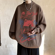控68半高领毛衣男士大码针织衫男毛线衣男M18226-P45加绒款-P65，男装针织衫/毛衣，电商A040