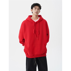 高克重卫衣男连帽卫衣纯色粗绳大帽衫情侣装休闲外套WY19P58，男装卫衣，电商D206-1