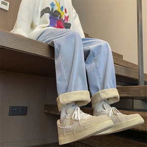 加绒加厚牛仔裤宽松直筒休闲裤KN12P40加绒P50