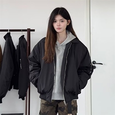 美式复古藏青色飞行夹克外套潮牌高级感cleanfit翻领短款棒球服，男装夹克，星座506A