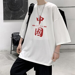 Q11198-P30 春夏季七分袖t恤男大码五分袖男短袖中袖 大皂风图片