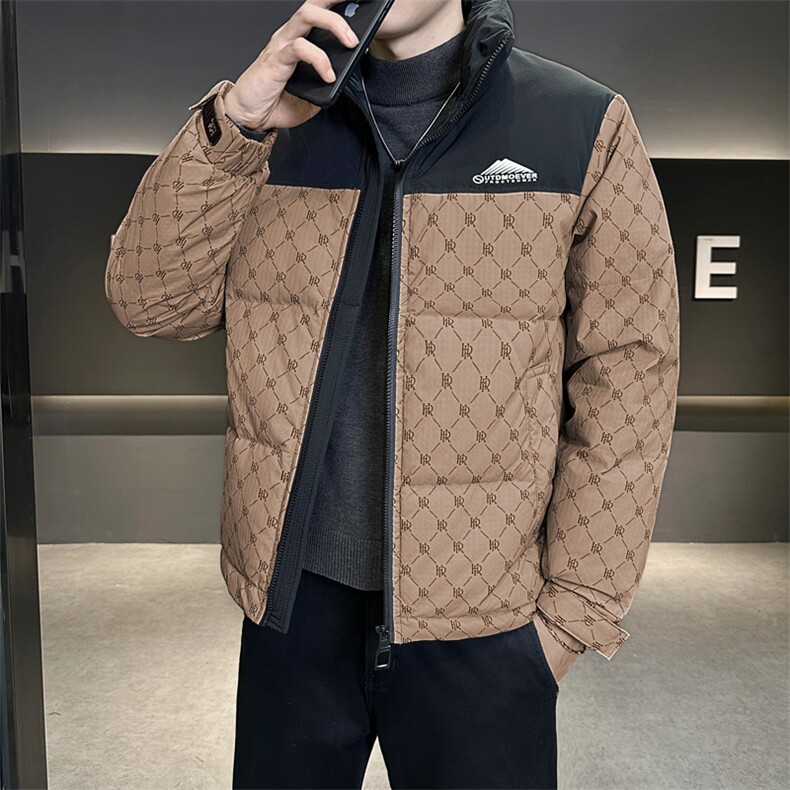 店主风2025年新款时尚立领撞色潮流保暖羽绒服男A236-G96-P195,男装羽绒服,电商A236