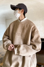 麂皮绒重磅卫衣春季美式复古打底衫大码潮牌外套-JK23101-P45控69，男装卫衣，星座605(原A050)