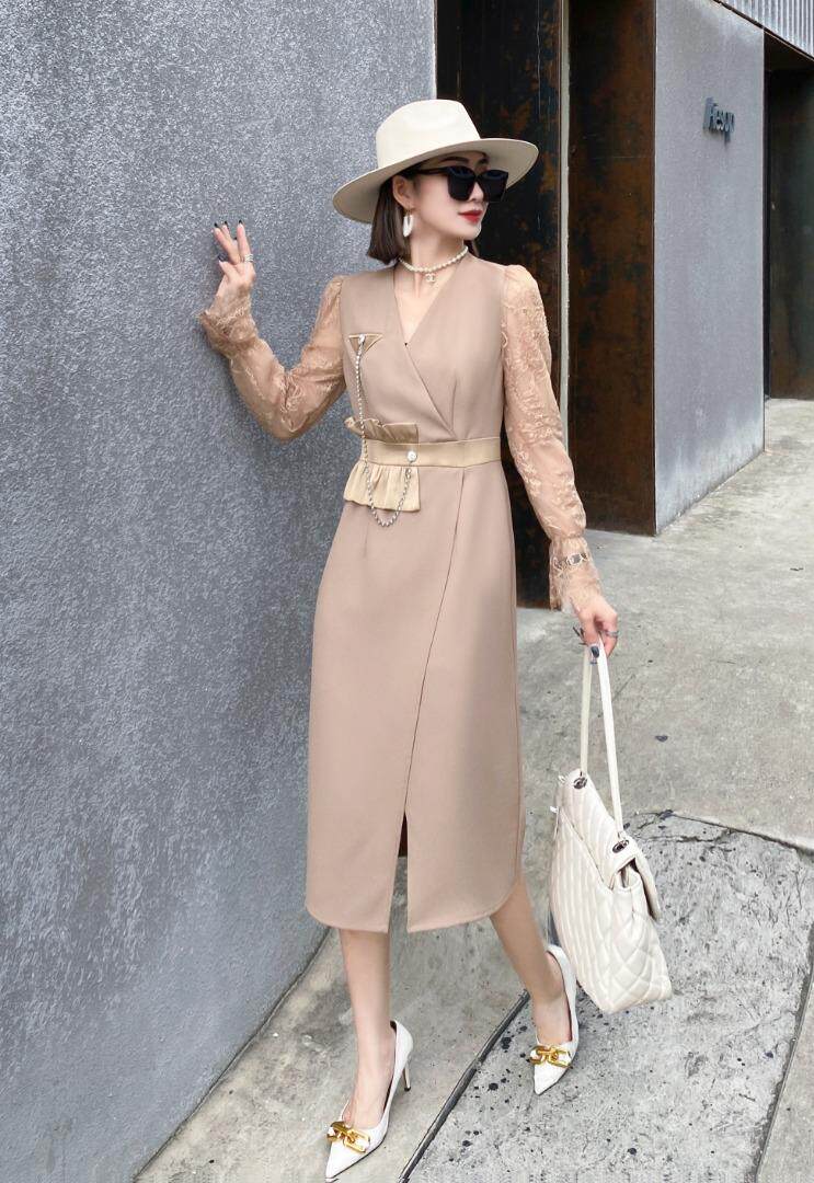 蕾丝袖连衣裙，女装连衣裙，斯瑞威