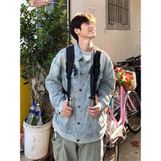 渐变肌理感牛仔夹克潮流高街设计感廓形水洗做旧外套男J42，男装夹克，星座1116A（原606A-3）