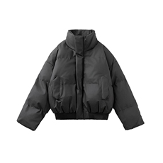 现货5W件冬季三防重磅硬挺boxy短款羽绒立领PU皮棉衣外套加厚棉服，男装棉衣，电商A486-1