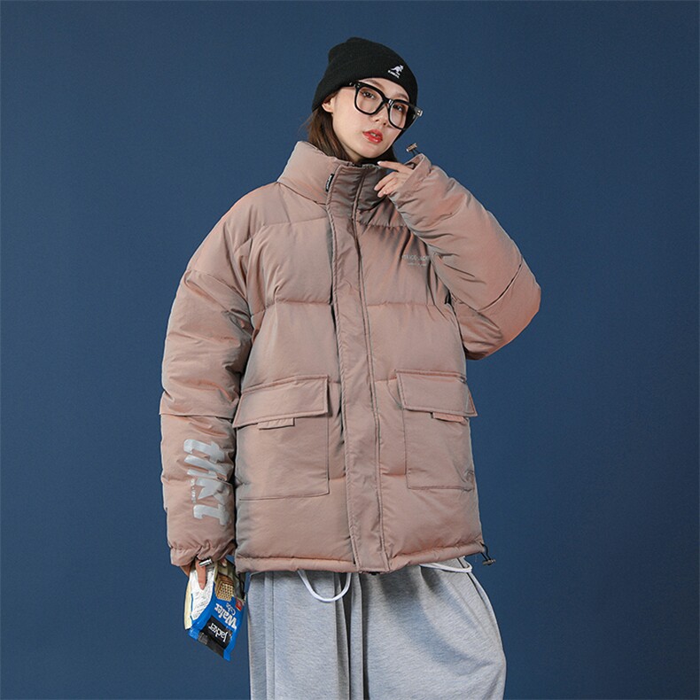 棉衣棉服亮面反光外套变色龙立领面包服中性风棉袄3367-P80控138,男装棉衣,星座207