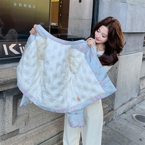 现货！（90新标带检）新中式提花料立体花羽绒服女气质保暖外套图片