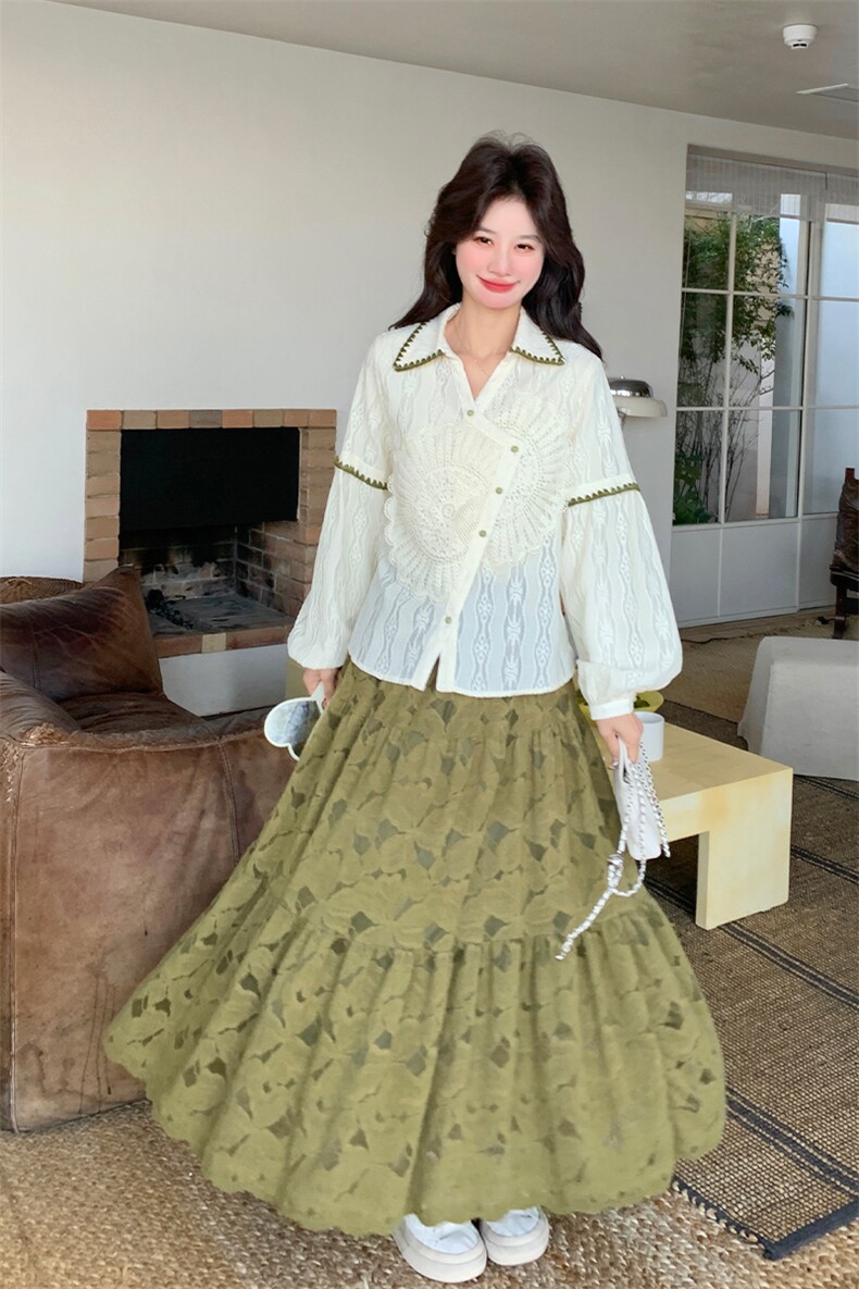 新款衬衫+半裙两件套2C007-2611-P195-K318,女装套装/套裙,2C007
