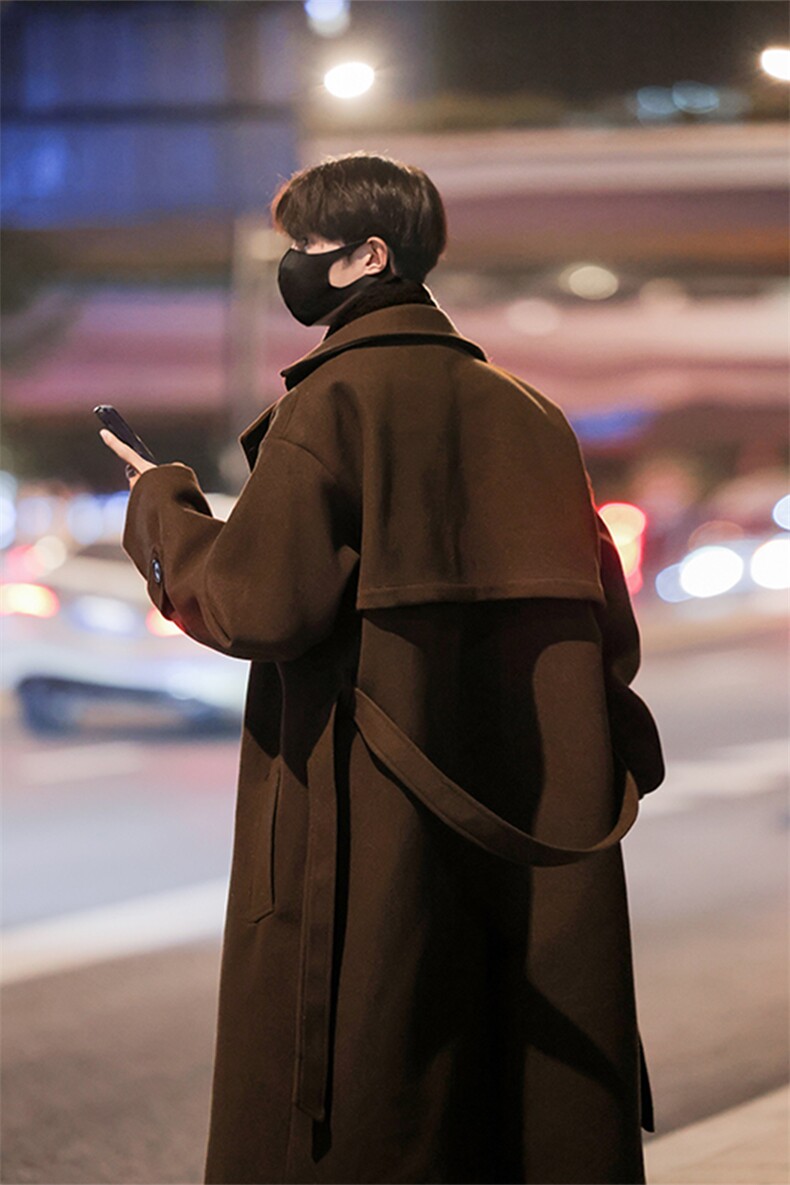 长款过膝男装呢料呢子大衣冬季呢子翻领外套XZ514-2-F10-P138,男装毛呢大衣,星座514-2(原B239)