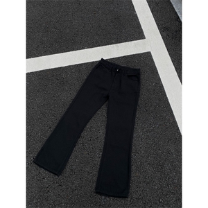 2024/纯黑色微喇叭直筒修身高街牛仔裤潮1005-3-SG765-特P35控58图片