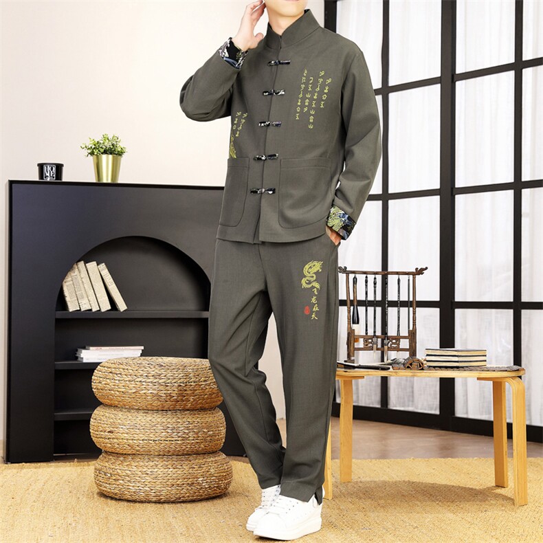 风刺绣套装,男装休闲套装,星座1206-2（原A206-2）