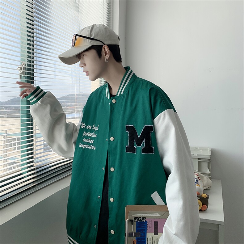 高品质直播款春季情侣绣花夹克男棒球服外套A321A-JK9001-特P60,男装夹克,电商A166
