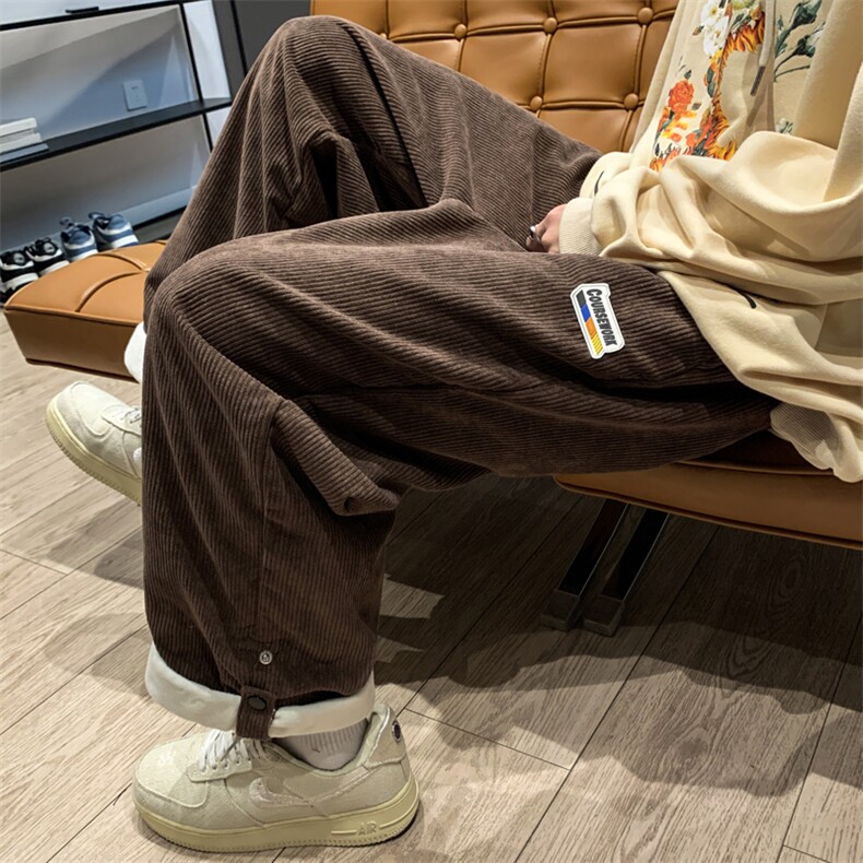 韩版潮流卷边休闲裤美式灯芯绒裤子男春秋直筒运动裤K5307-P40,男装休闲裤,星座512-2